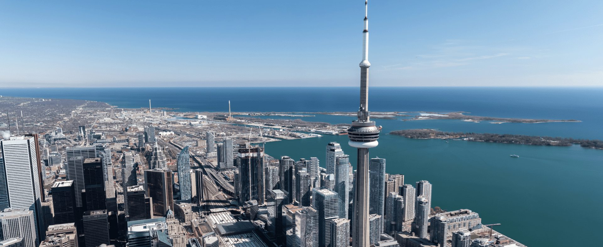 Landscape view of downtown CN Tower Toronto Ontario